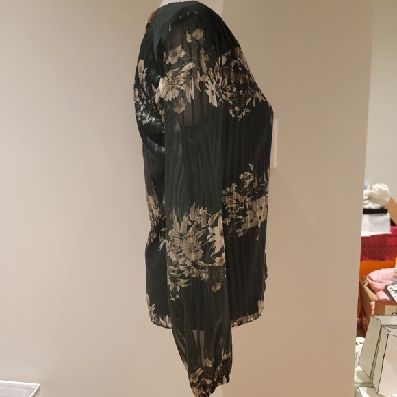 🖤 TED BAKER DARK GREEN FLORAL BLOUSE - Picture 4 of 8